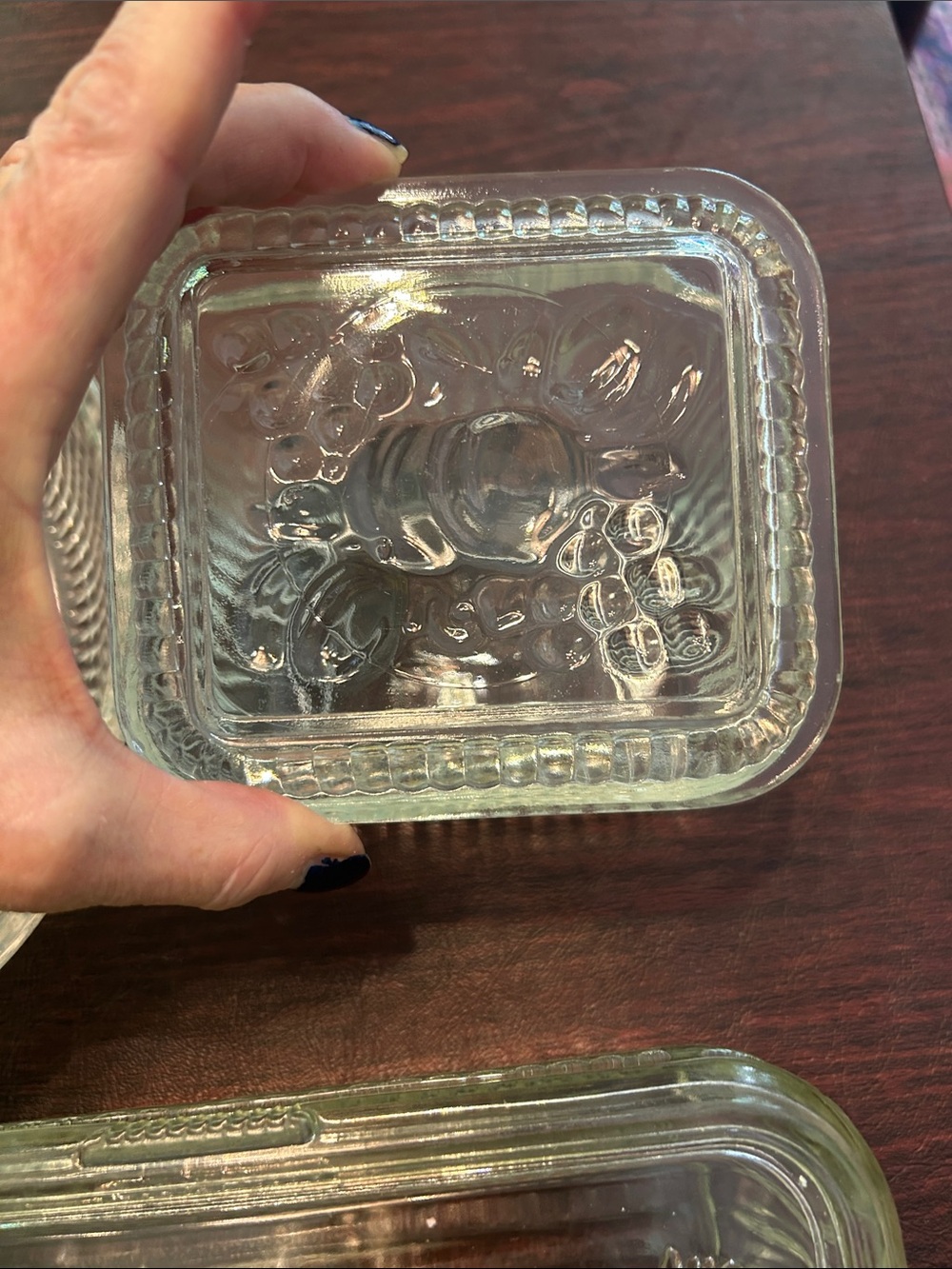 Vintage Clear Glass Storage Dishes; Two with Tops; Beautiful Perfect Condition - Picture 4 of 10